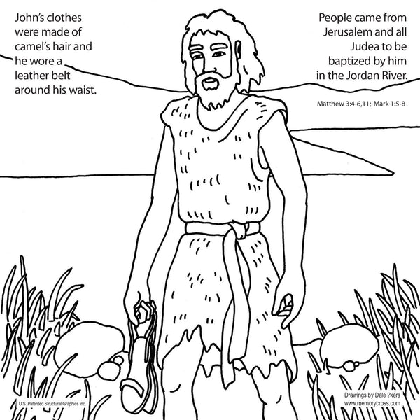 Download John the Baptist Bible Coloring Card by Memory Cross