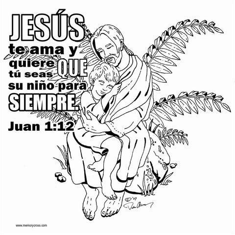 jesus loves me coloring card spanish version  12/pk size