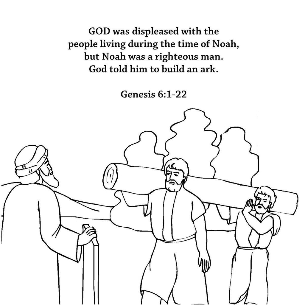 Download Noah Bible Story Coloring Card by Memory Cross