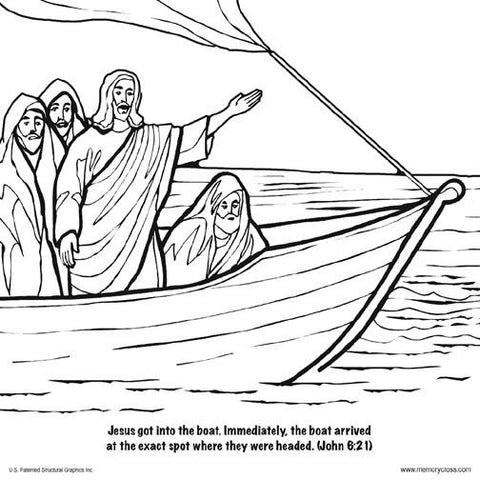 Download Jesus Walks on Water Coloring Card by Memory Cross
