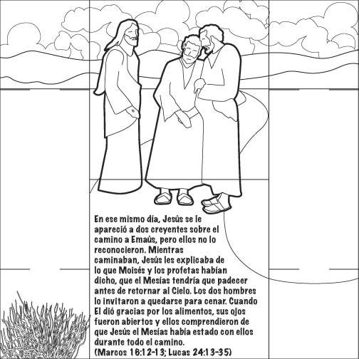 Spanish Jesus Lives coloring card by Memory Cross