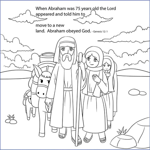 Abraham and Sarah Bible Story Coloring Pages in English and Spanish