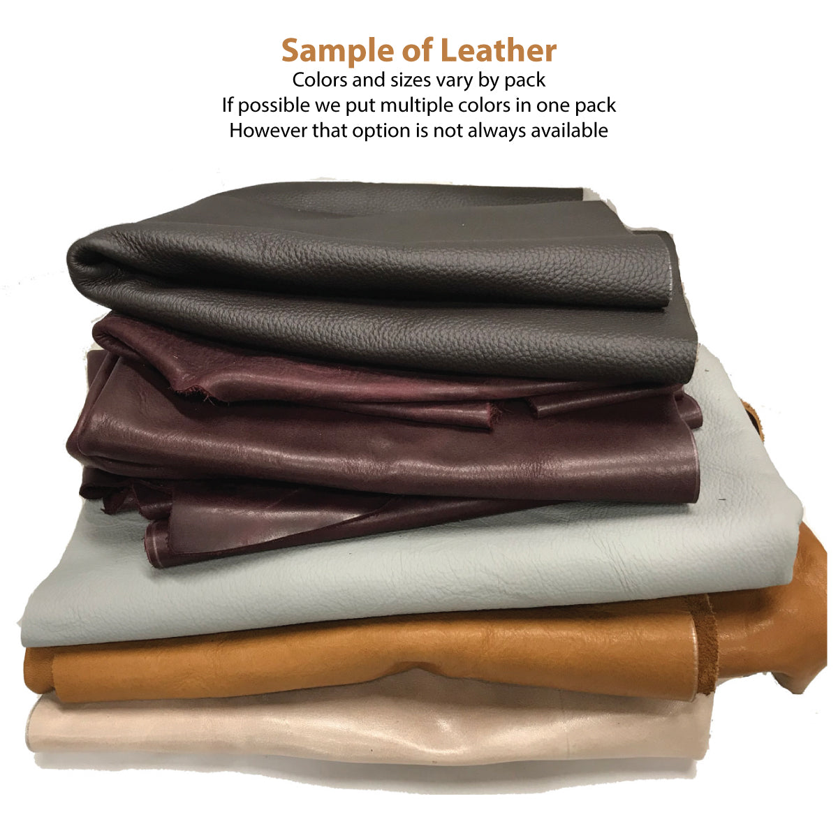 Leather Remnants Variety of Colors per box. Available in 3, 5, 10