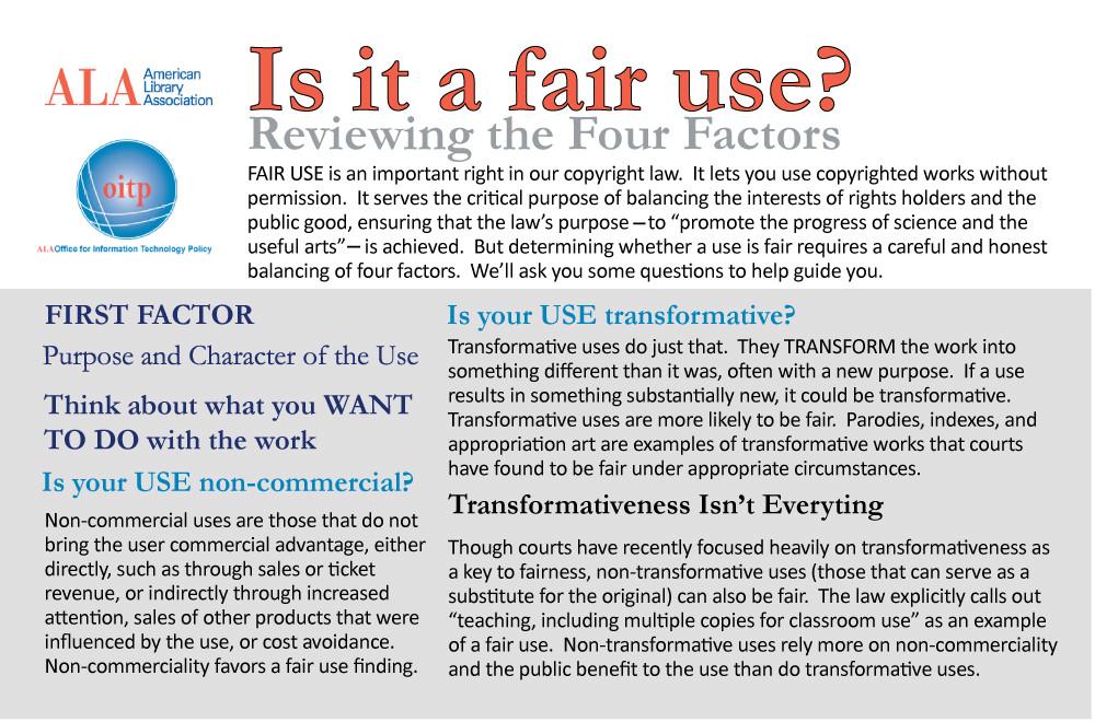 Is it fair use ALA card
