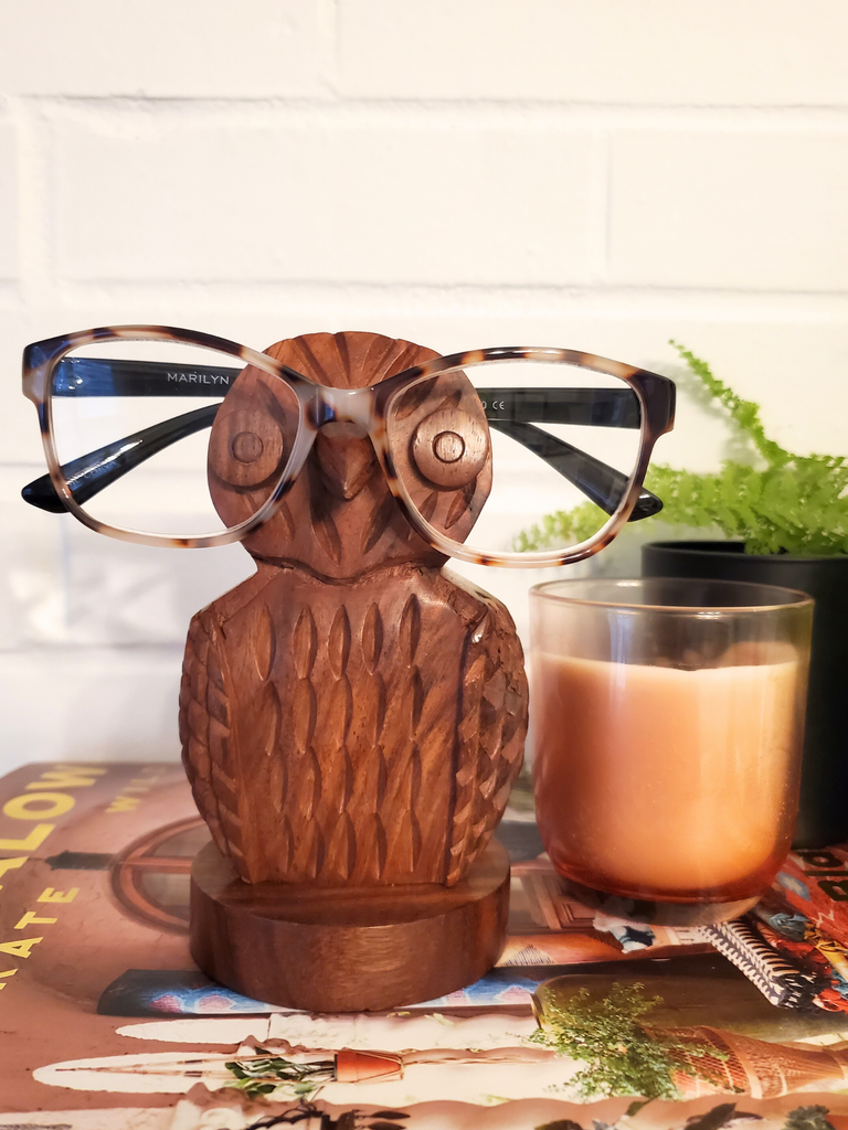 Wooden Owl Glasses Holder, Budhaelephant Shape Eyeglass, Eye Glass