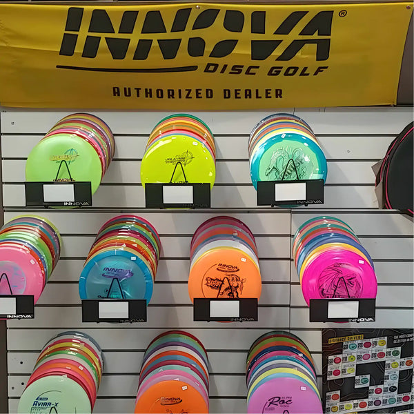 Innova disc golf display at Treasures in Kamloops