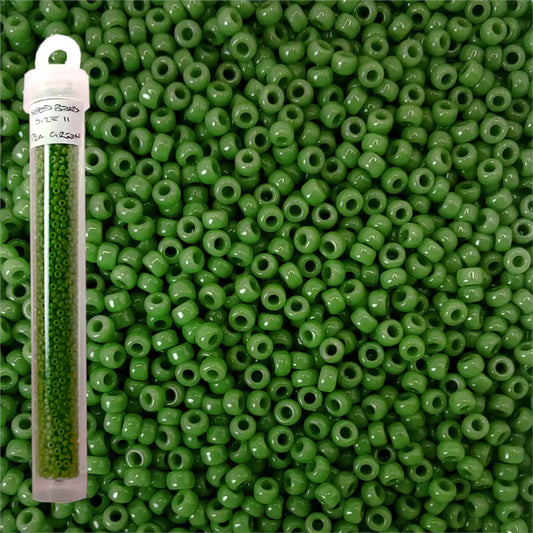 Miyuki seed beads pea green size 11