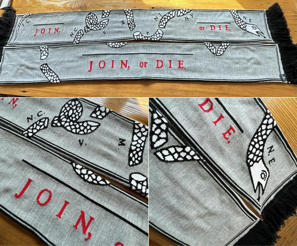 "Join or Die" woven scarf — Made in America