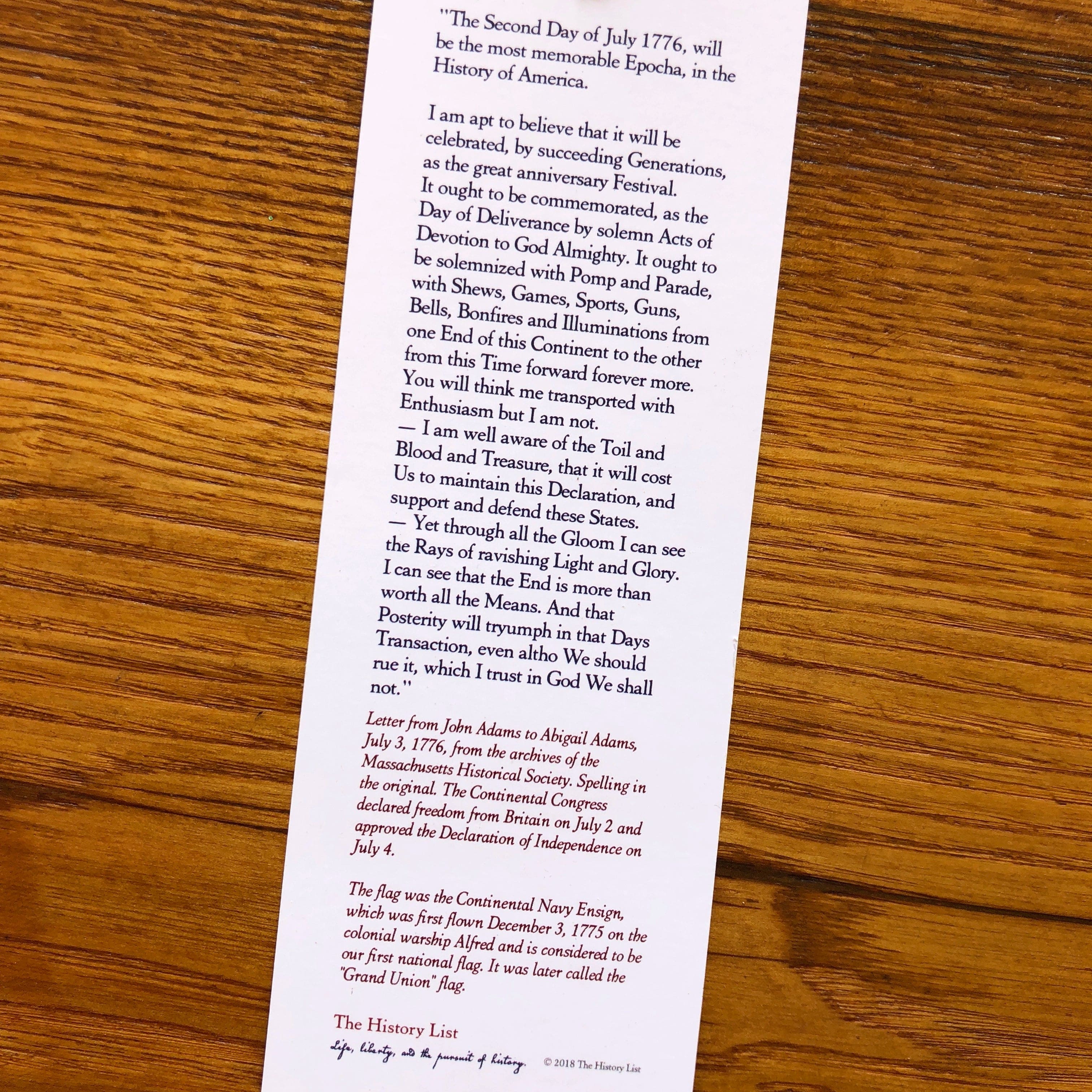 We hold these truths - July 4, 1776” Bookmark with tassel – The