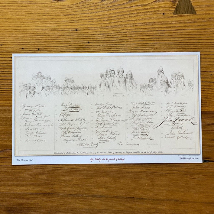 The Signers Of The Declaration Of The Independence And Their Signatur   Declaration Signers Print 708x708 