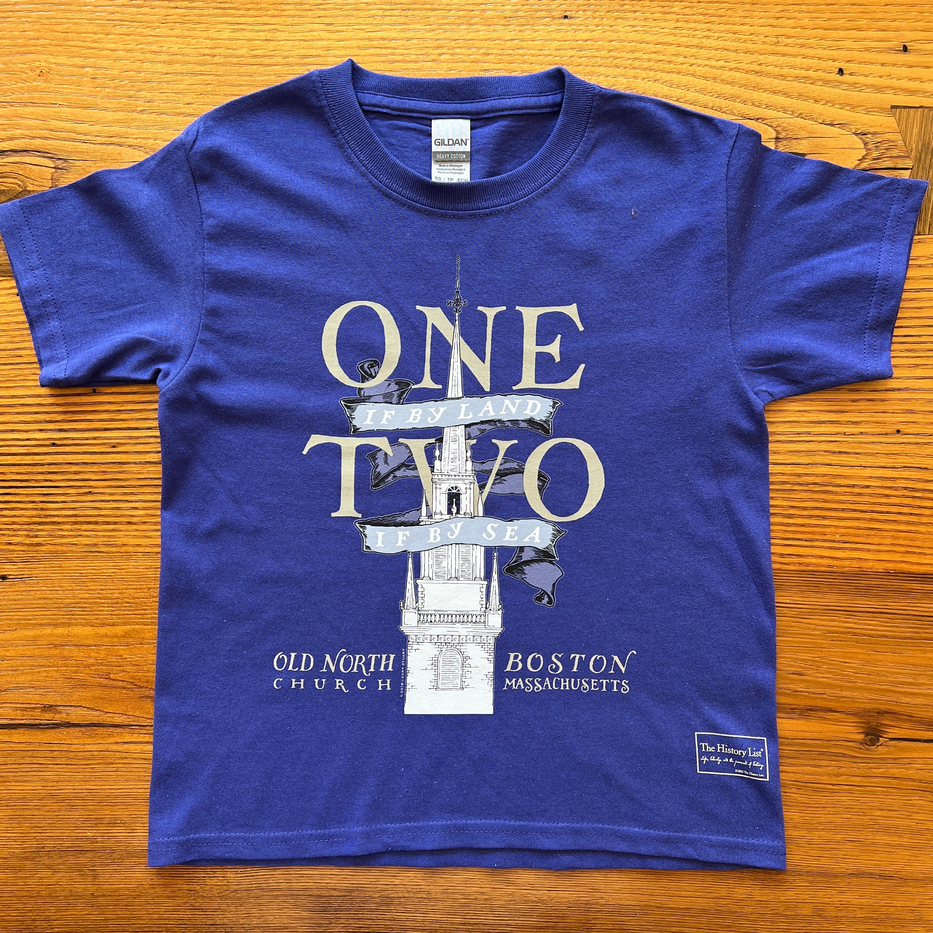 One if by land" shirt celebrating the midnight ride of Paul Revere in – History List