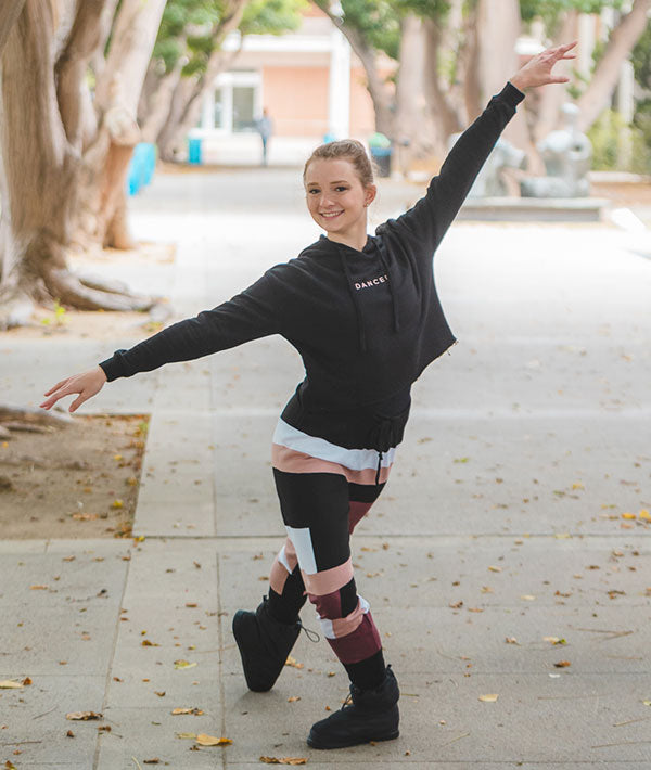 Dancer Embroidered Crop Hoodie