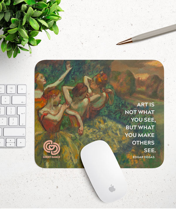Ballerina Mouse Pad with Dance Quote about art