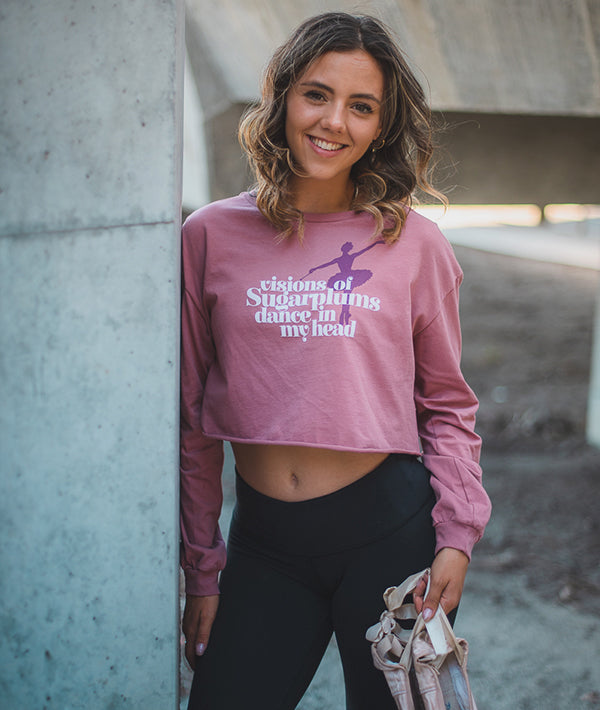 Visions of Sugarplums - Long Sleeve Crop Tee