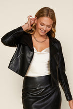 Load image into Gallery viewer, Black Leather Moto Jacket
