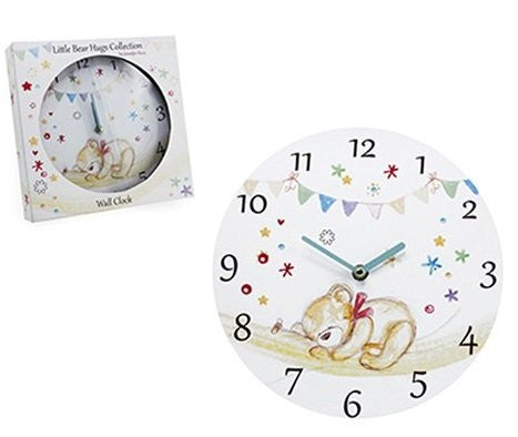 Little Bear Hugs Beautiful Glass Clock by Jennifer Rose Designs - Image 1