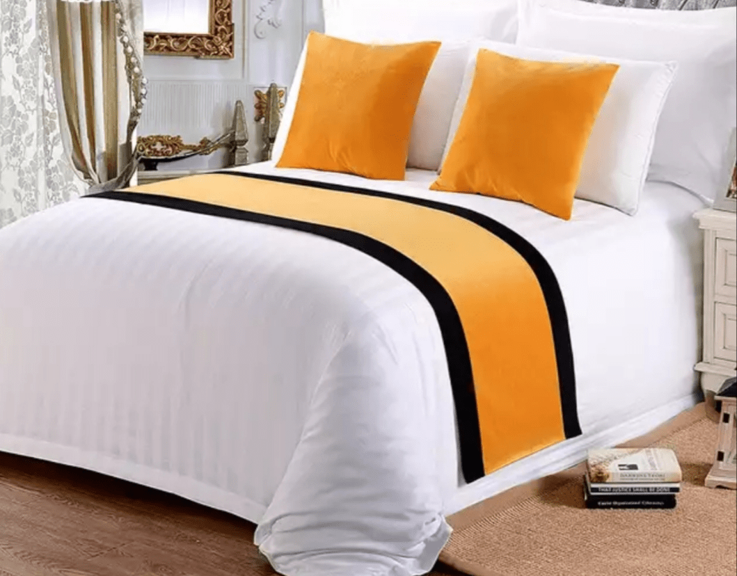 8 Snow White 100 America Cotton Bedding Set With Yellow Bed