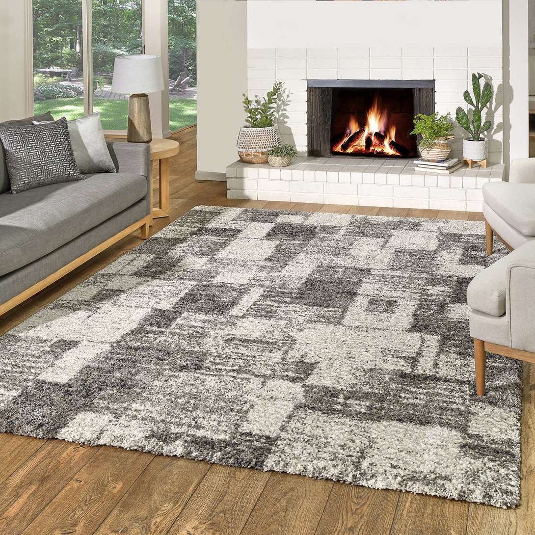 Thomasville Hudson Lush Shag Area Rug - 5ft3in * 7ft5in - Ostia Grey ...