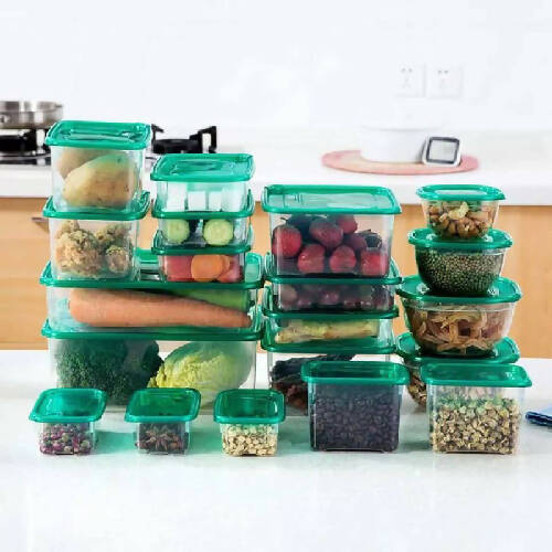 Food Storage Containers Fridge Produce Saver Stackable Organizer Keeper  with Lids and Drain Tray for Veggie, Berry and Fruits - AliExpress