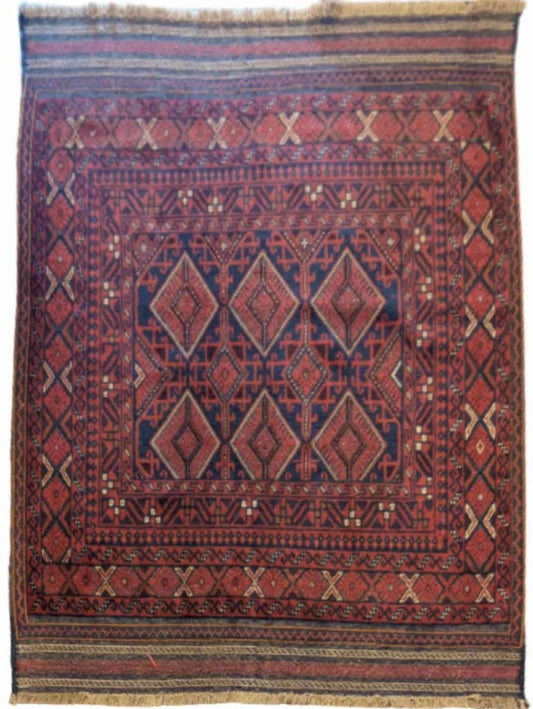 122 x 127 cm Afghan Mushwani Tribal Purple Rug