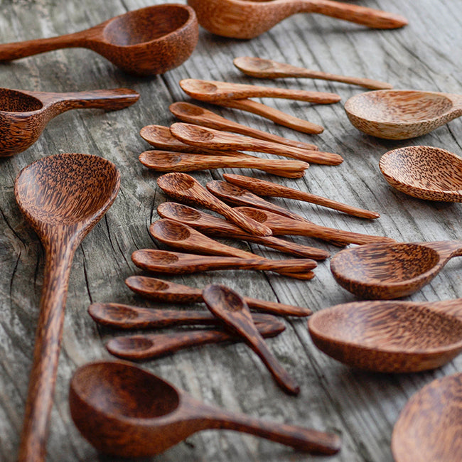Natural wood spoons and scoops are better to cook with