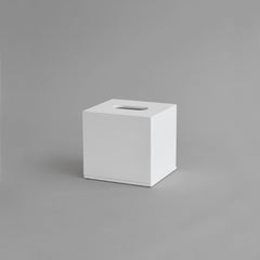 white lacquer tissue box cover