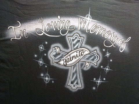 airbrushed shirts with pictures in loving memory