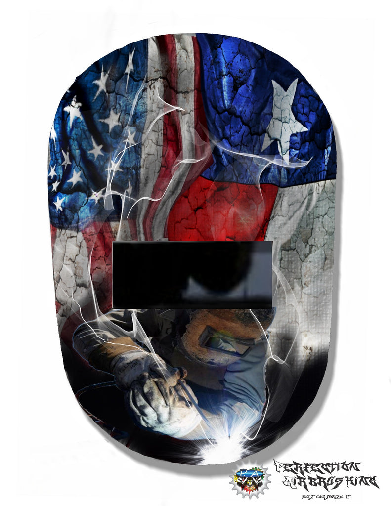 American and Texas flag WELDING Helmet – Perfection Airbrushing LLC