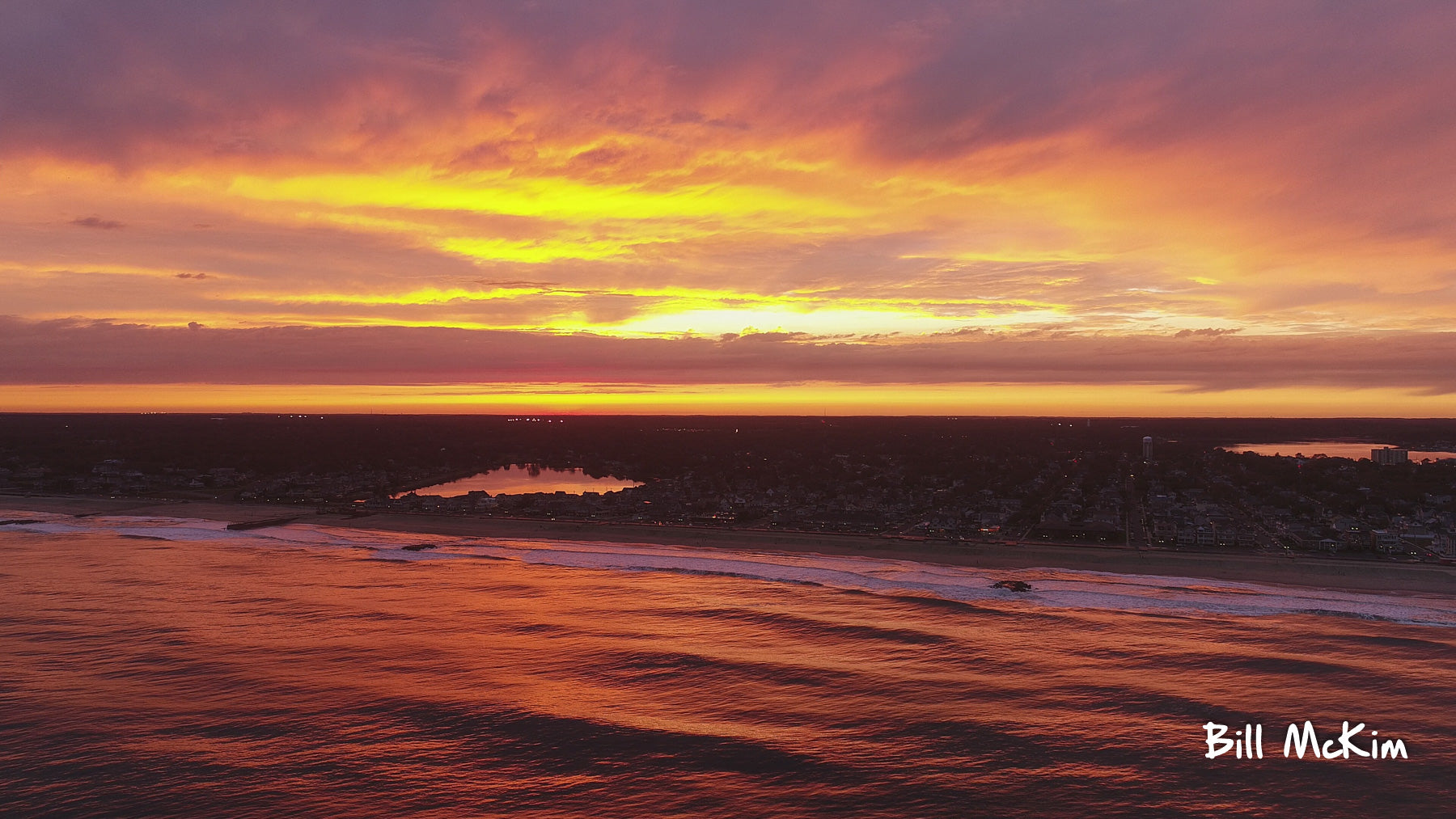 Brilliant Sunset with Mammatus Clouds Jersey shore