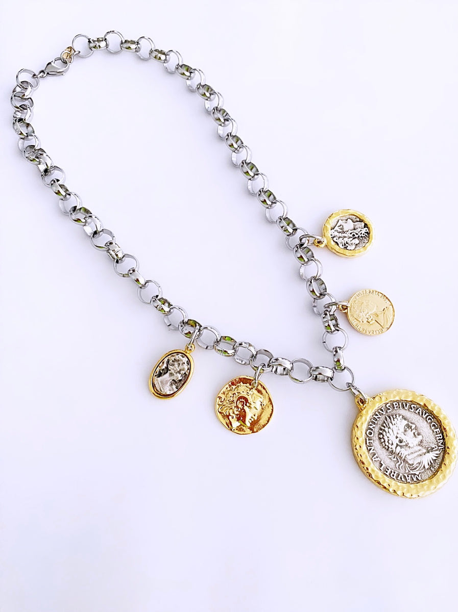 Coins rolo chain necklace – LIZET MIRO DESIGN