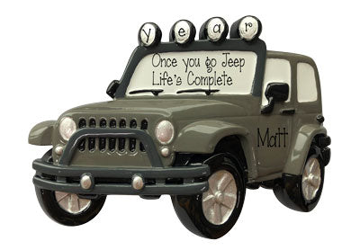 GRAY 4X4 JEEP Personalized Ornament My Personalized Ornaments