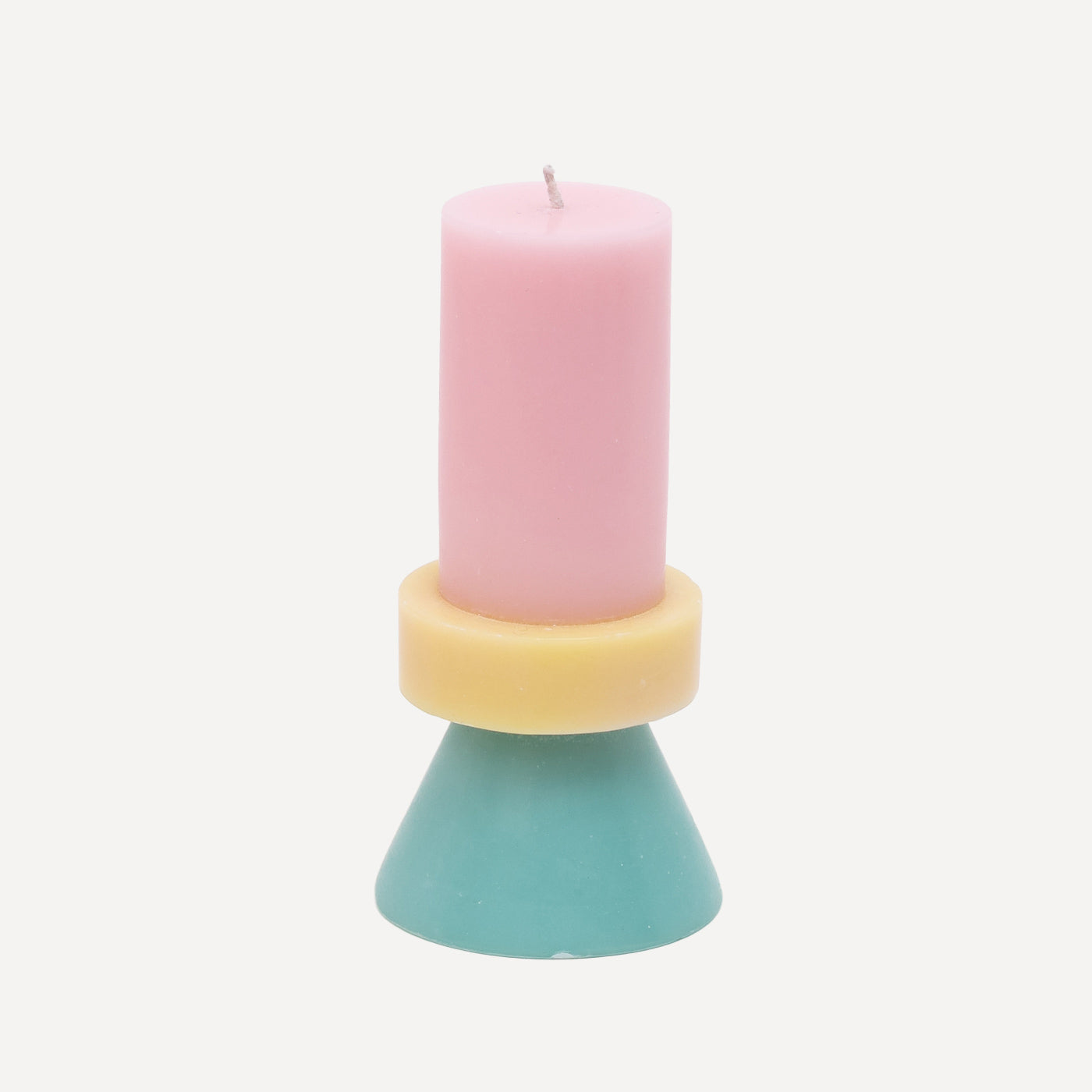 Stack Candle Tall - Floss Pink, Pale Yellow, Mint | Yod and Co