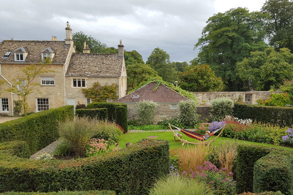 Hammock and wooden stand in Cotswold Garden