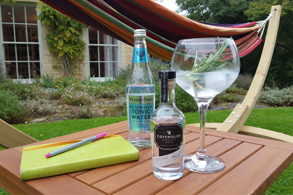 Bottle gin tonic and hammock