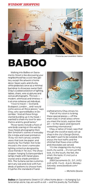 BaBoo in San Francisco Chronicle