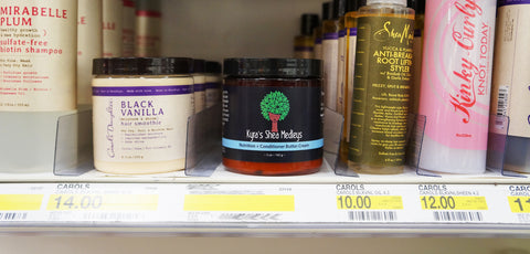 Old Kyra's Shea Medleys Butter Cream jar on a Target shelf - vision board