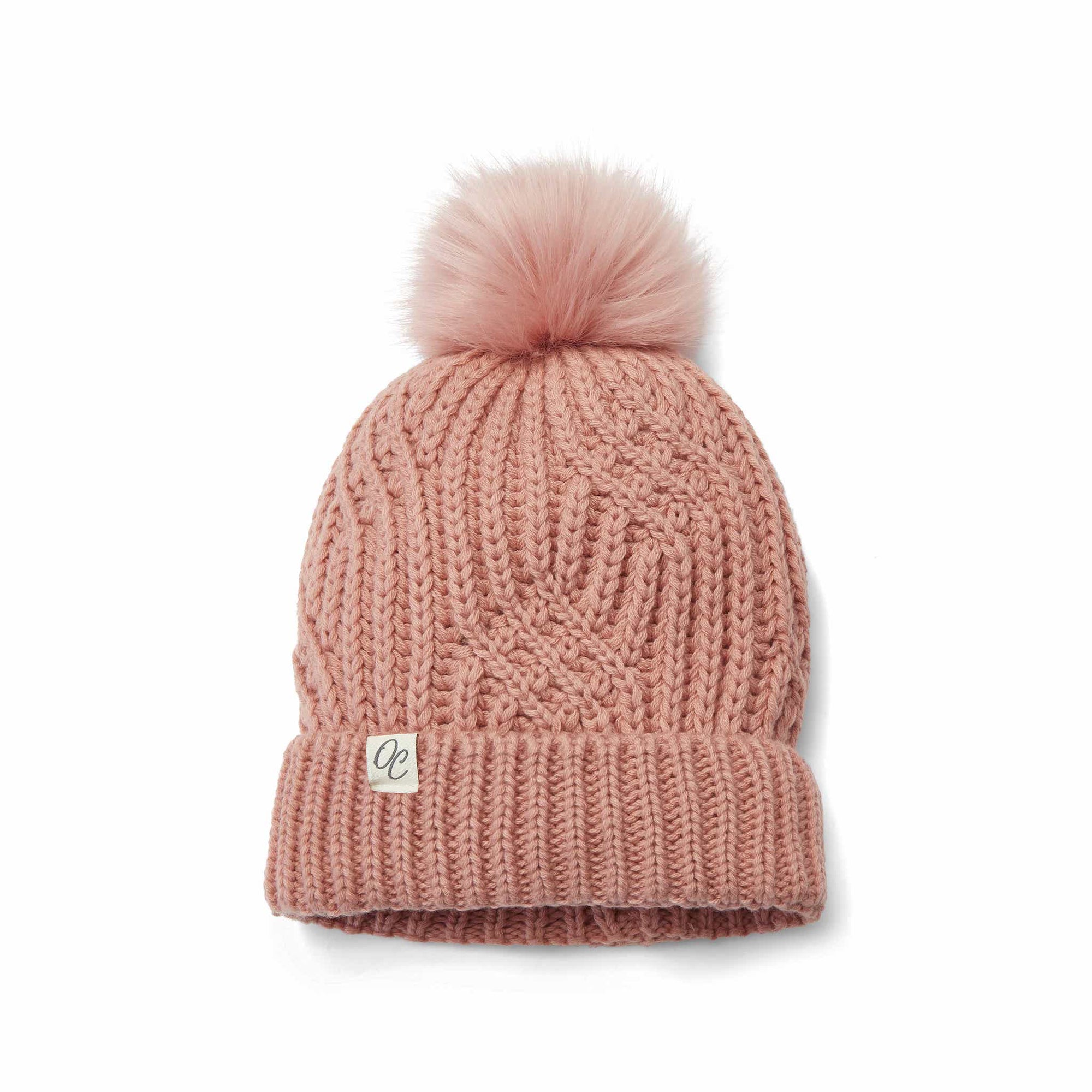 Only Curls Satin Lined Beanie Hat Pink With Pom Pom