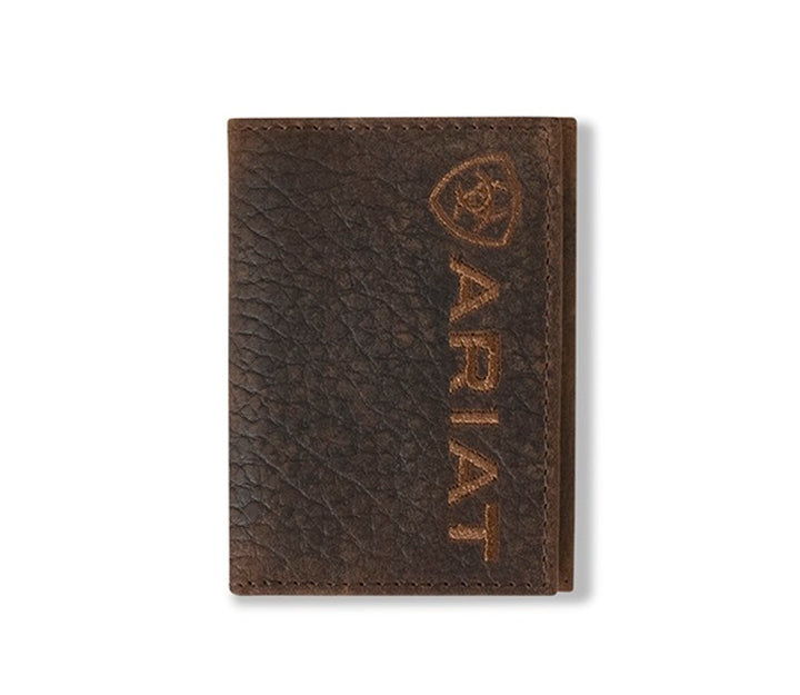 Ariat® Men's Bifold Wallet Embossed Logo - Medium Brown