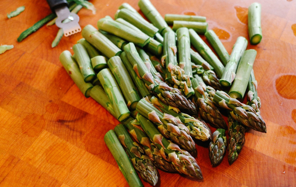 How to cut asparagus: chopped asparagus 