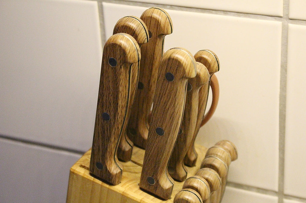 German knives: a wood knife block set