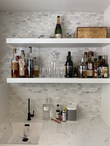 CARRARA VENATO MARBLE MOSAIC 1X2” MINI BRICK MOSAIC TILE WET BAR BACKSPLASH