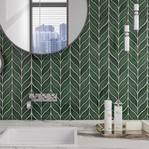 Bathroom Tile Trends green leaf tile