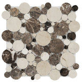 emperador-dark-marble-mosaic-tile-in-mixed-rounds-pattern