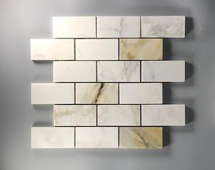 calacatta gold marble subway tile