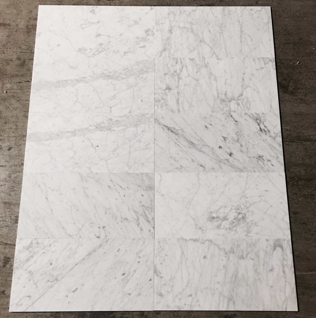 handikap Siden Mos Carrara Bianco Marble Wall and Floor Field Tile in Various Sizes