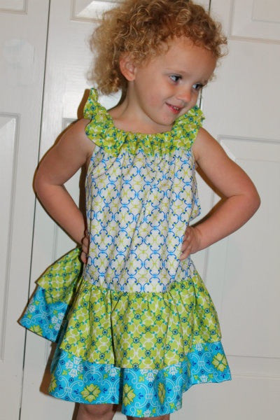 Ruffle Neck Dress Pattern | Girls' Ruffle Dress Sewing Pattern ...