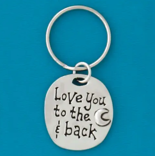 LOVE TO MOON QUOTE KEYCHAIN