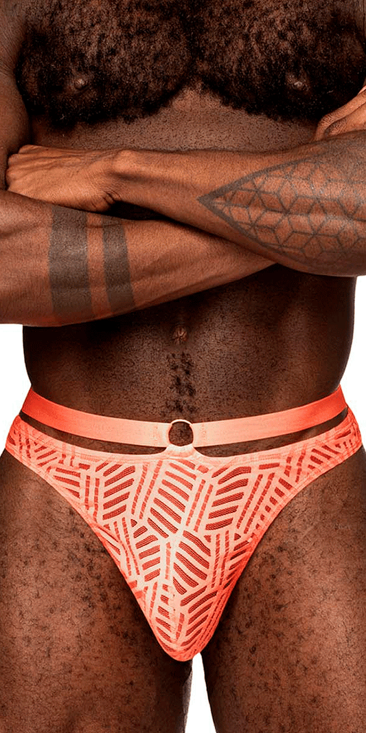 Male Power 409-282 S-naked Criss Cross Thong Silver-black