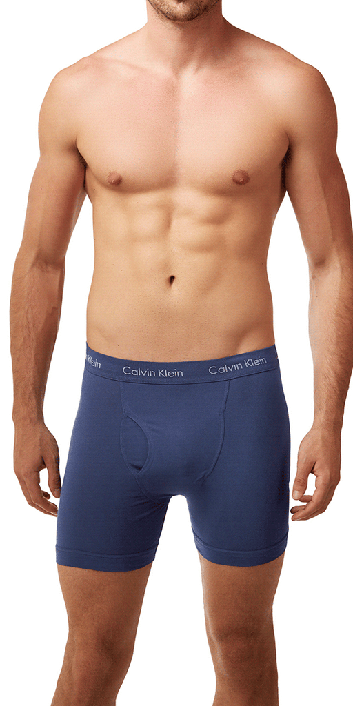 Calvin Klein Men's NU2666 Cotton Stretch Boxer Brief Black & Navy