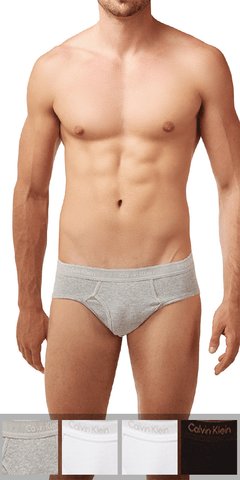 Calvin Klein 4-Pack Brief Low Rise Open Fly Cotton Classics 1-Grey Hea –   - Men's Underwear and Swimwear
